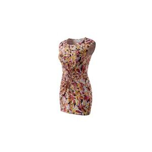 Jonathan Martin Sheath Dress Womens M Pink Yellow Abstract Twist Knot JM019
